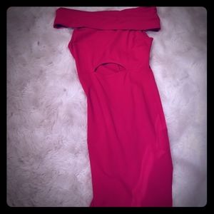 Sexy Red Cutout Midi Dress